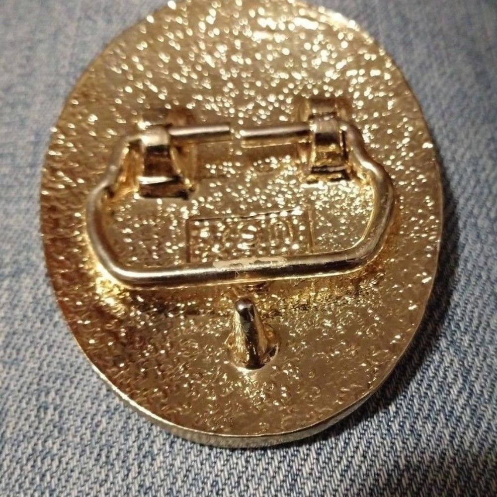 Ladies GOLDWING MOTORCYCLE BELT BUCKLE-Gold/Silver - Picture 4 of 8